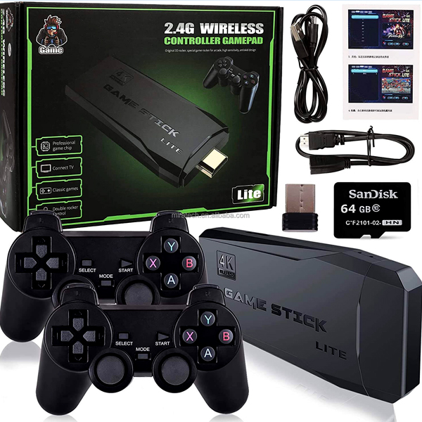 M8 Retro HD 4K TV Video Game Stick with 20000 Preloaded Games and Two Wireless Controllers for Kids & Adults to Play at Home